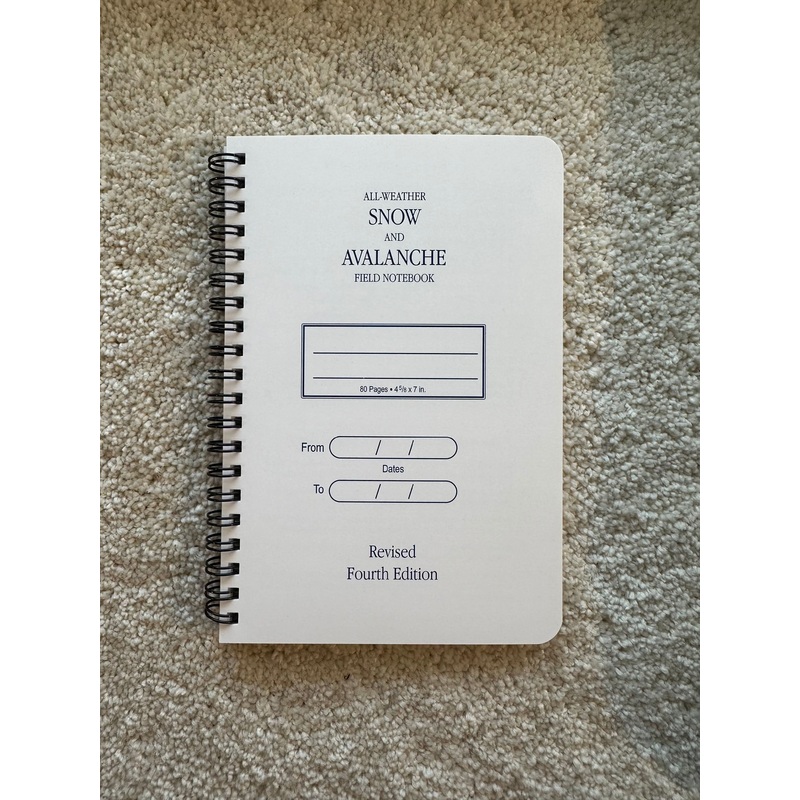 Snow and Avalanche Field Notebook - Your Action Sports Shop: Snowboards ...
